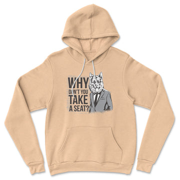 Why Dont You Take A Seat Hoodie in Heather Sand Dune color